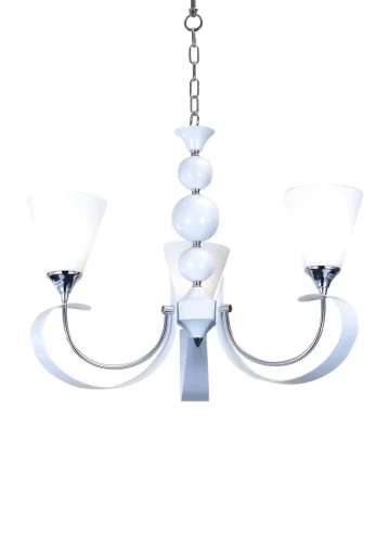 Люстра подвесная MANDORIA 099.3 Lucia Tucci белая на 3 лампы, основание белое в стиле классический 